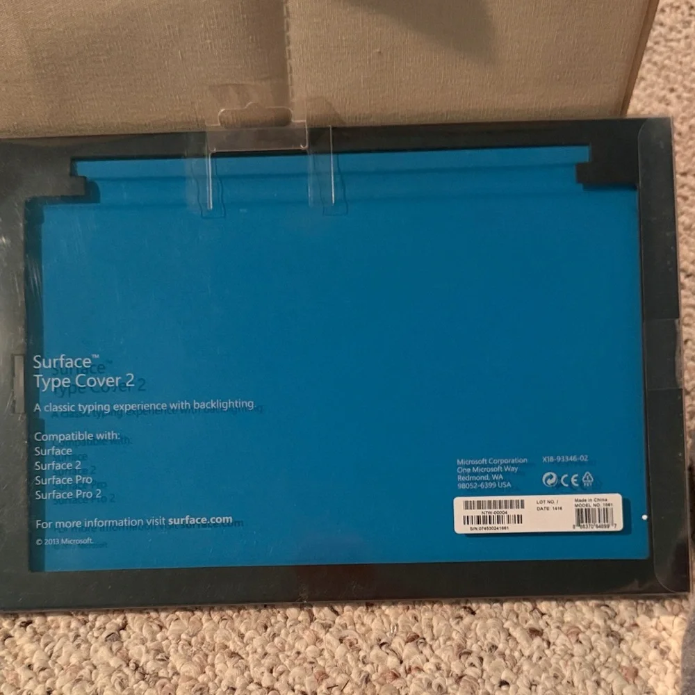 Microsoft Surface Type Cover 2 Keyboard in Bright Blue